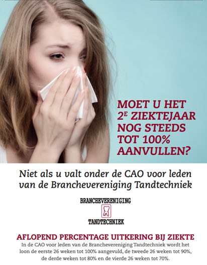 2e ziektejaar cao voor leden Branchevereniging Tandtechniek