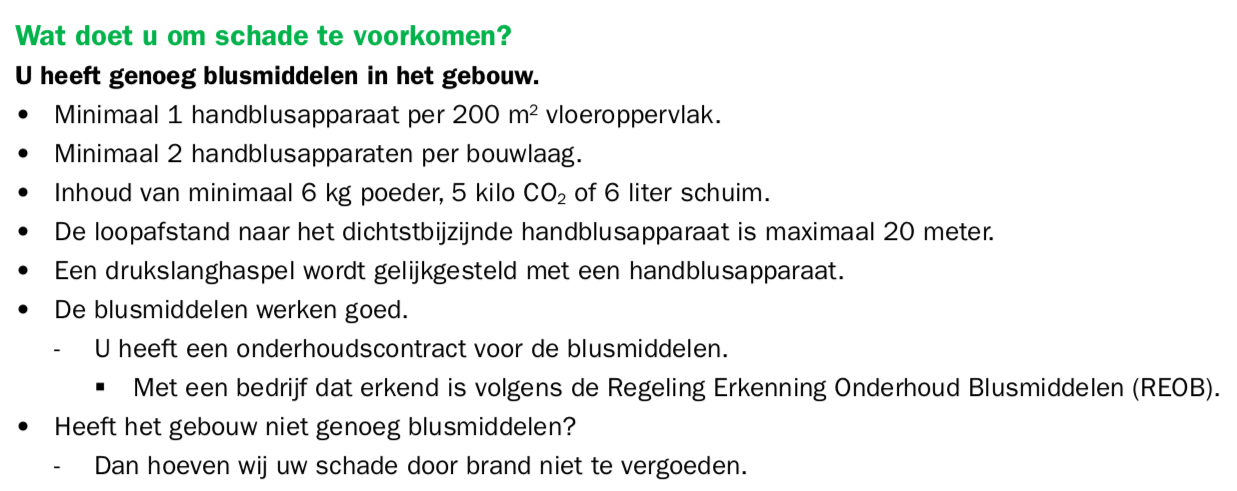 polisvoorwaarde brandverzekering